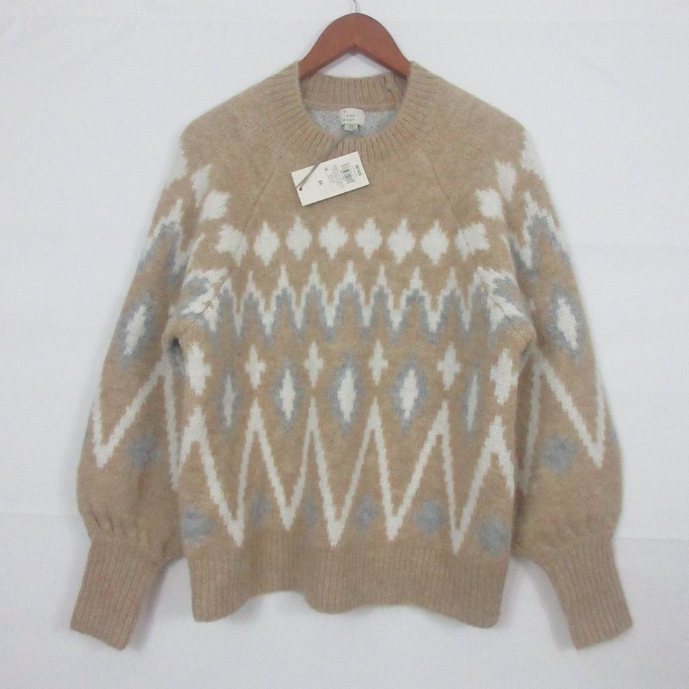 a.new. day women's XS sweater thick Tan Crew Neck Oversized winter Sweater NEW